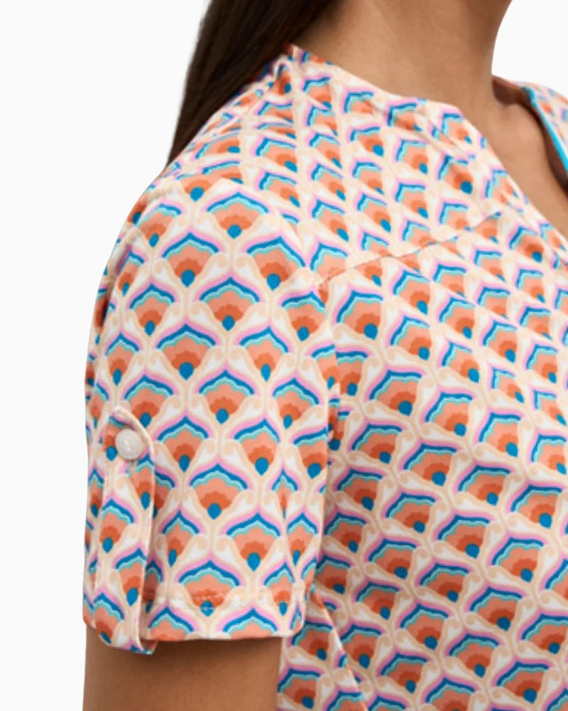 Tinta Ischia Blouse short sleeve button detail