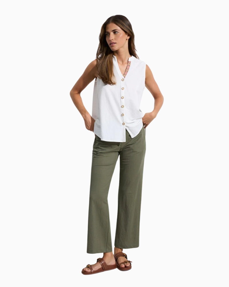 Tinta Ruta stretch knit blouse off white full front view