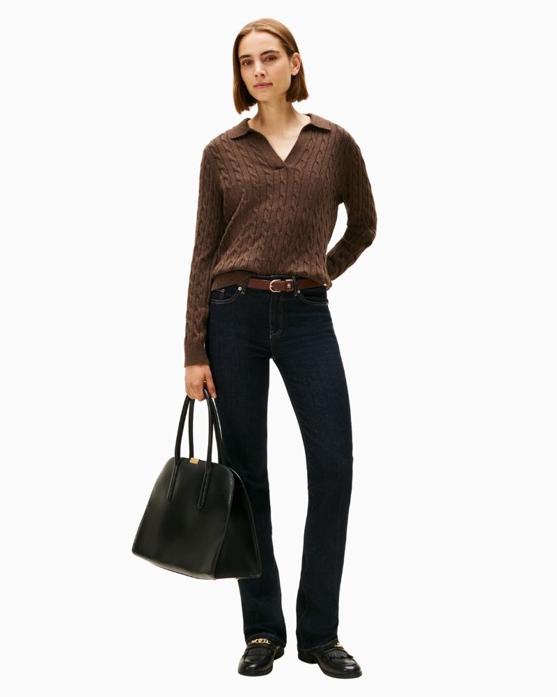 Tommy Hilfiger bootcut jeans in stretch denim with pressed crease and mid-rise waist