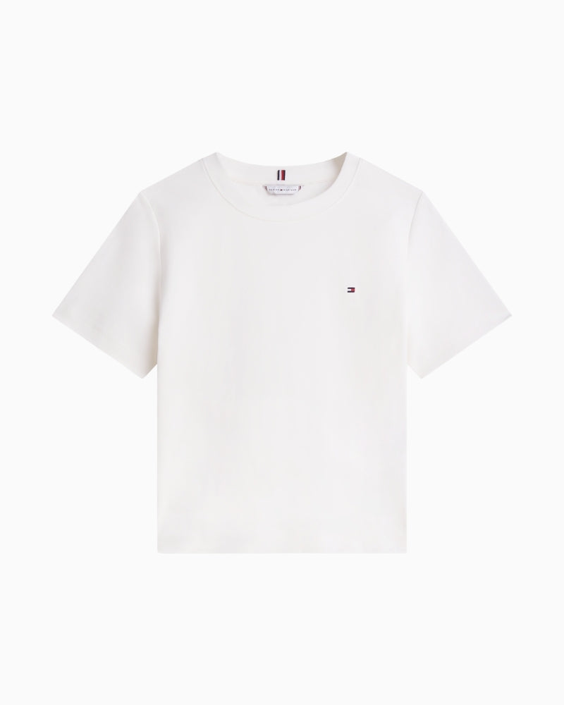Crew neckline detail on Tommy Hilfiger cotton tee – Áines Boutique