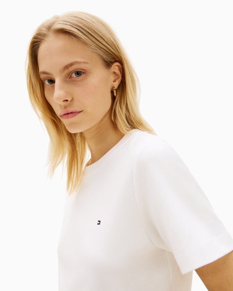 Crew neckline detail on Tommy Hilfiger cotton tee – Áines Boutique