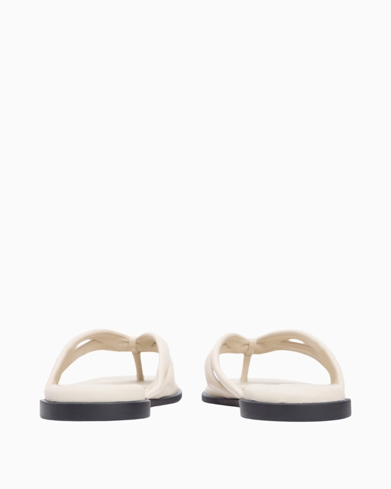 Cream Tommy Hilfiger leather sandal sole view – Áines Boutique