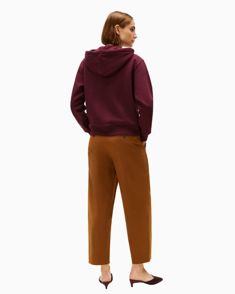 Burgundy casual jacket with full zip and heritage crest detail