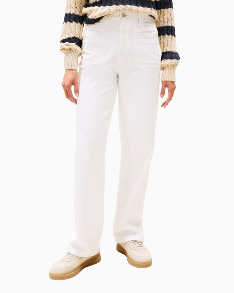 Tommy Hilfiger high-rise straight leg jeans in rigid 100% cotton denim