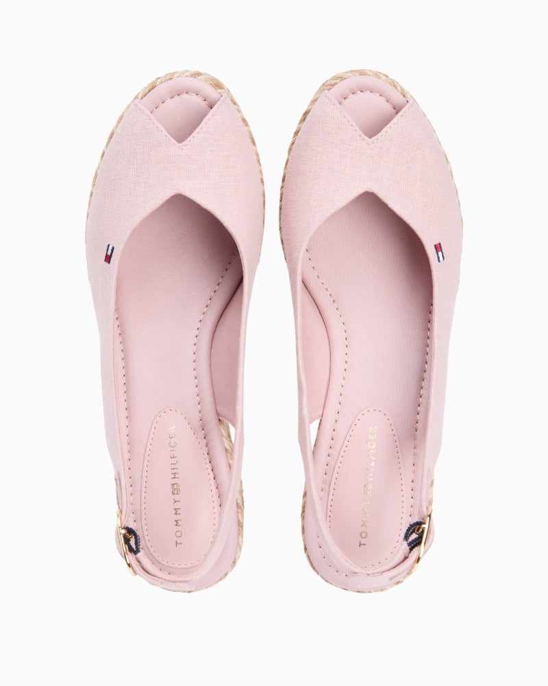 Pink Tommy Hilfiger mid wedge espadrille sandals paired view – Áines Boutique