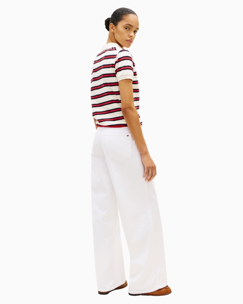 Tommy Hilfiger modern polo styled with white trousers – Áines Boutique
