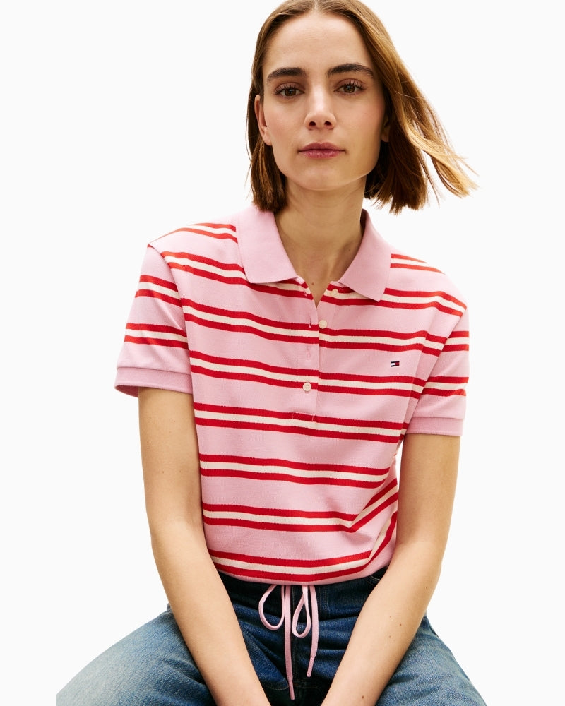 Polo collar and button placket detail on Tommy Hilfiger polo – Áines Boutique