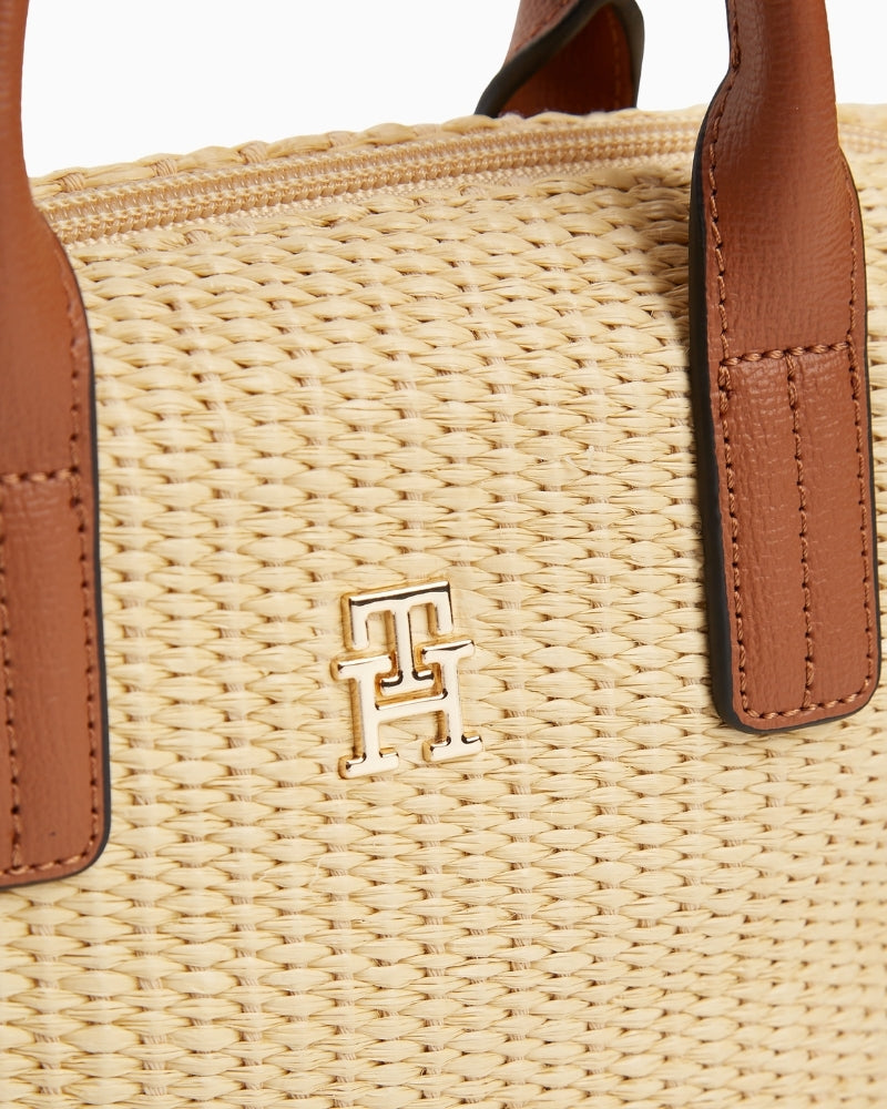 Tommy Hilfiger Popette micro tote raffia logo detail – Áines Boutique