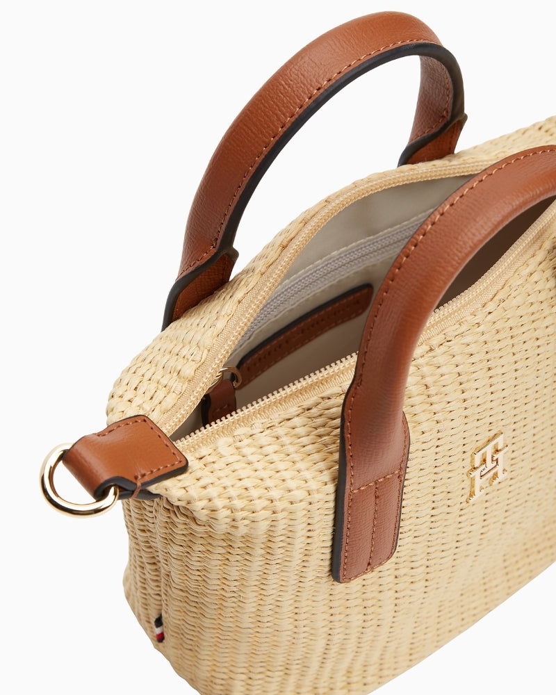 Tommy Hilfiger Popette micro tote raffia handle detail – Áines Boutique