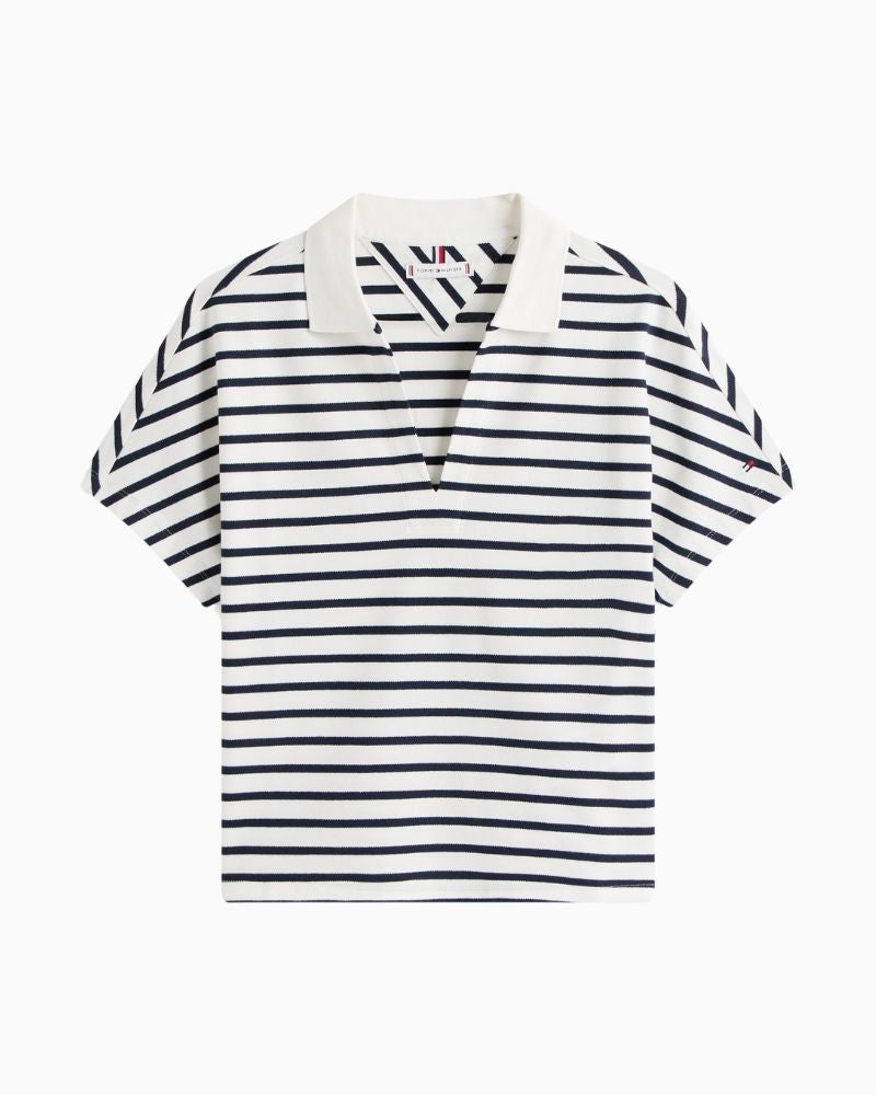 Tommy Hilfiger relaxed fit polo shirt with open placket and soft lyocell blend