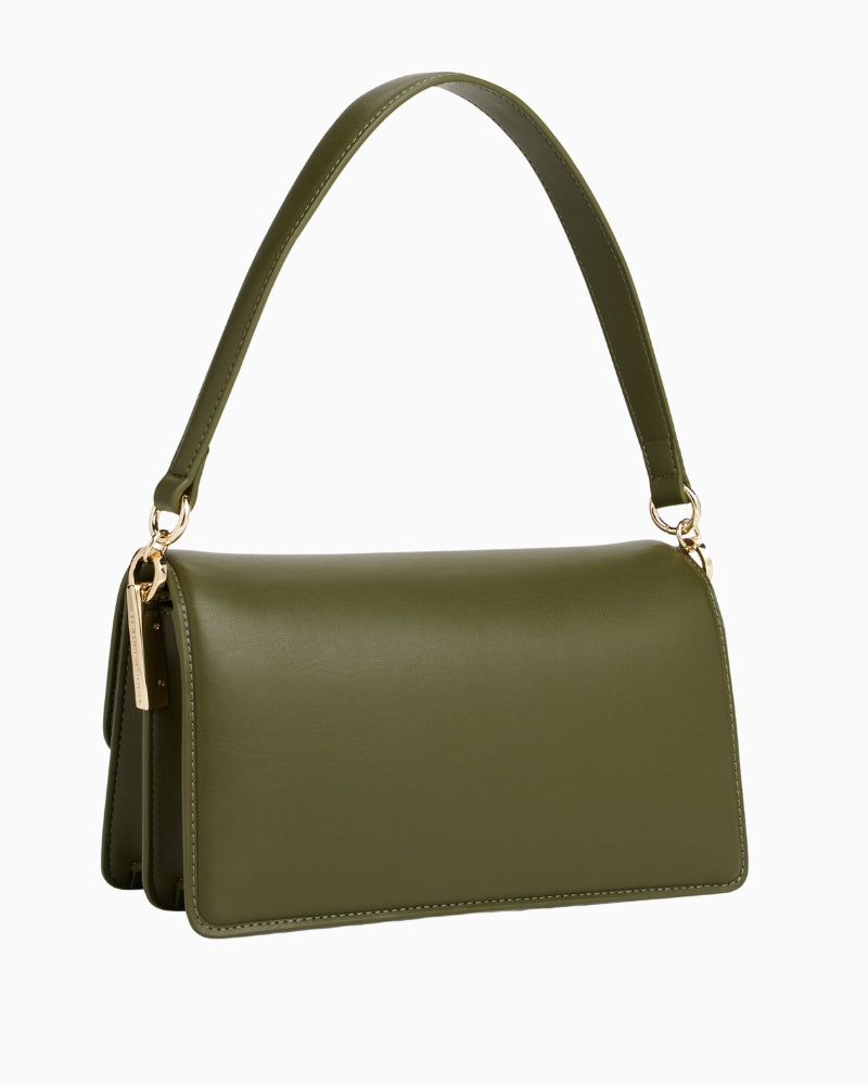 Back view of TH Heritage crossbody showing adjustable strap