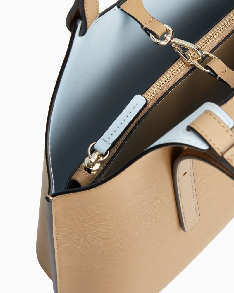 Tommy Hilfiger TH Modern mini tote beige interior detail – Áines Boutique