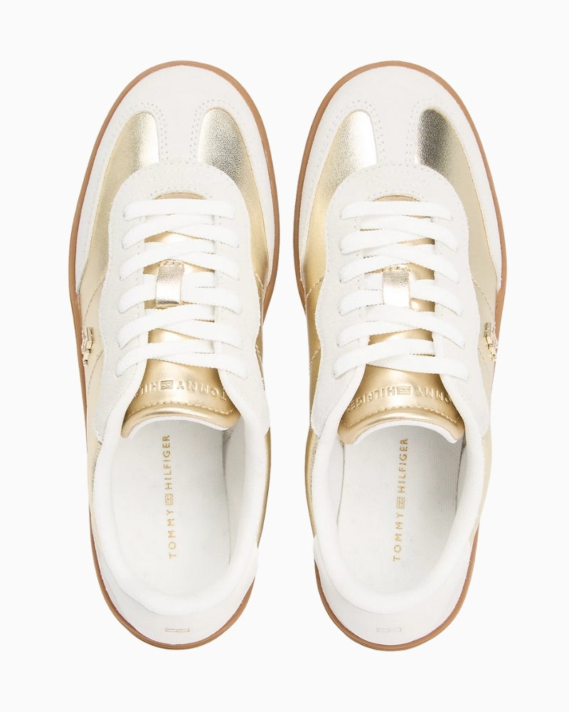 Top view showing quilted stitching and lace-up front