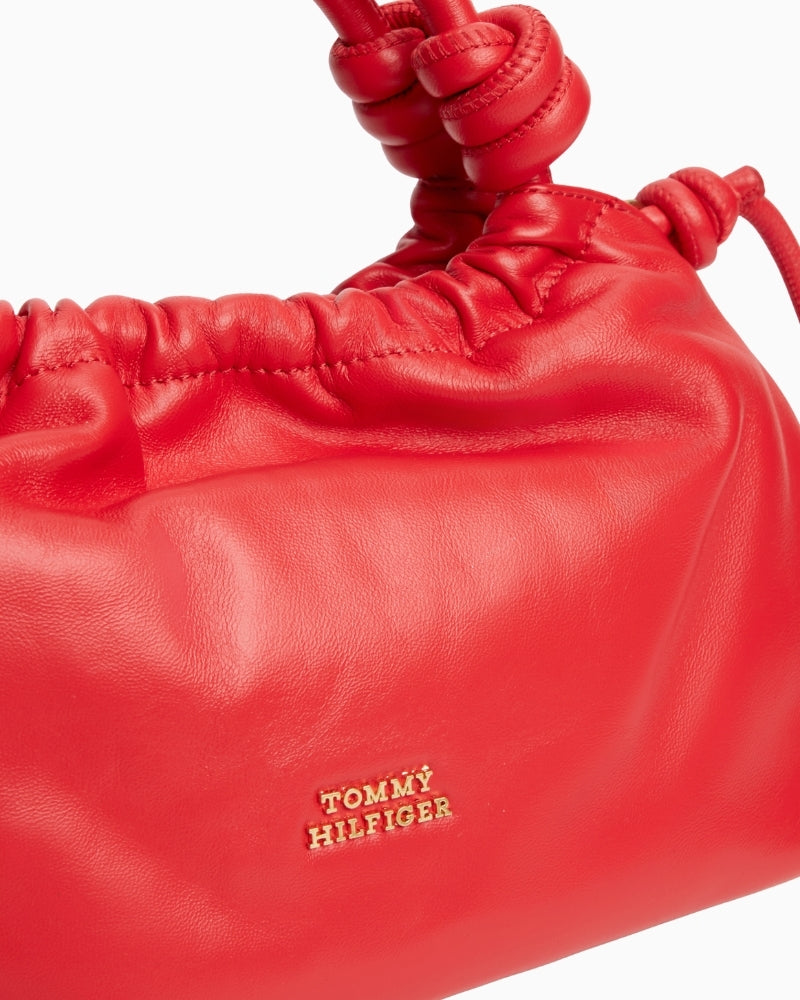Tommy Hilfiger soft leather medium crossover red logo detail – Áines Boutique
