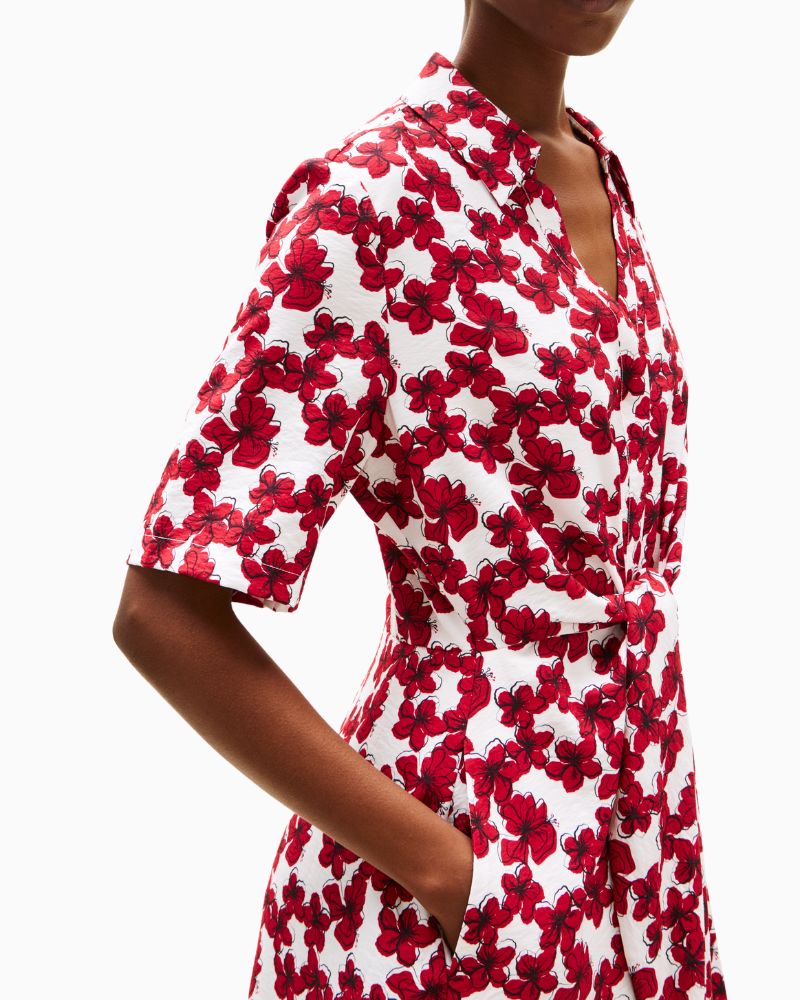 Close up of Tie front mini dress styled with sandals for a warm weather look