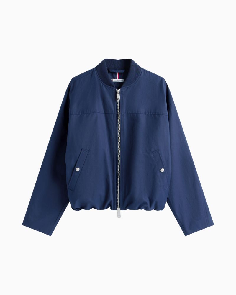 Tommy Hilfiger bomber jacket in cotton blend with water-repellent finish and rib collar