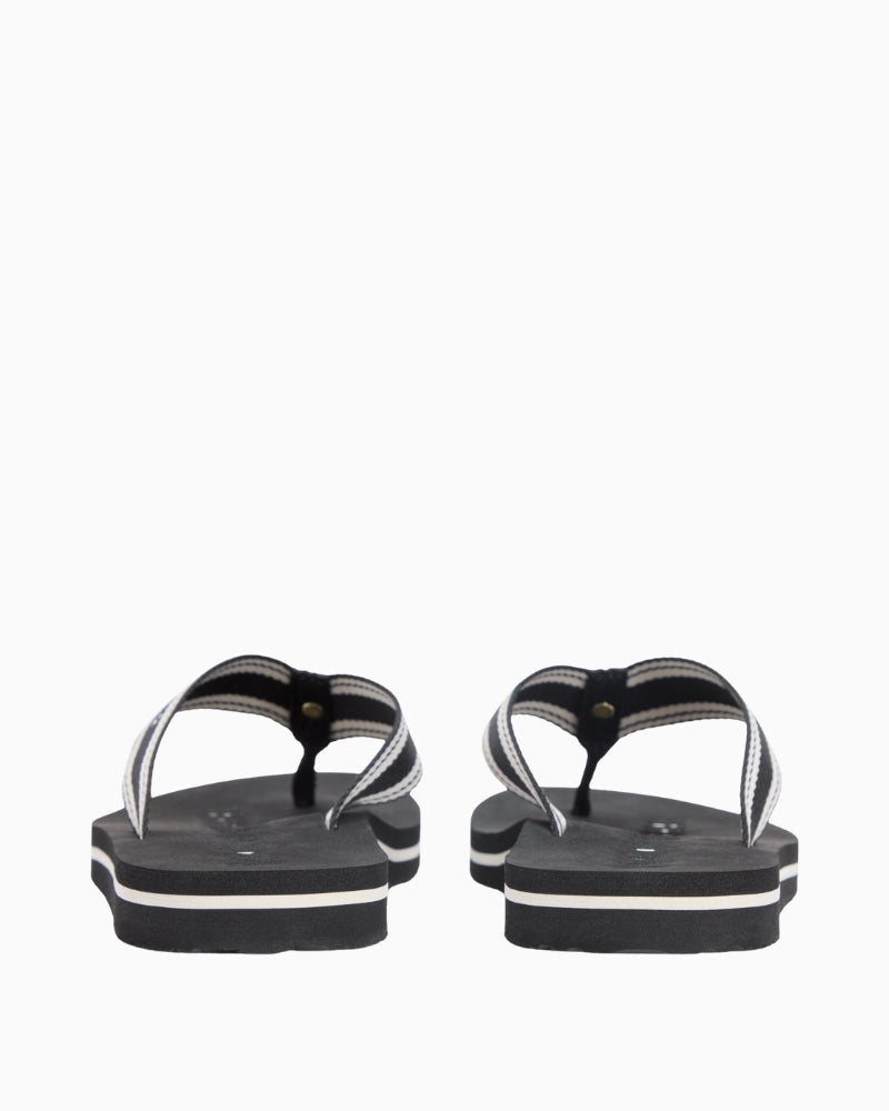 Black Tommy Hilfiger flat sandal sole view – Áines Boutique