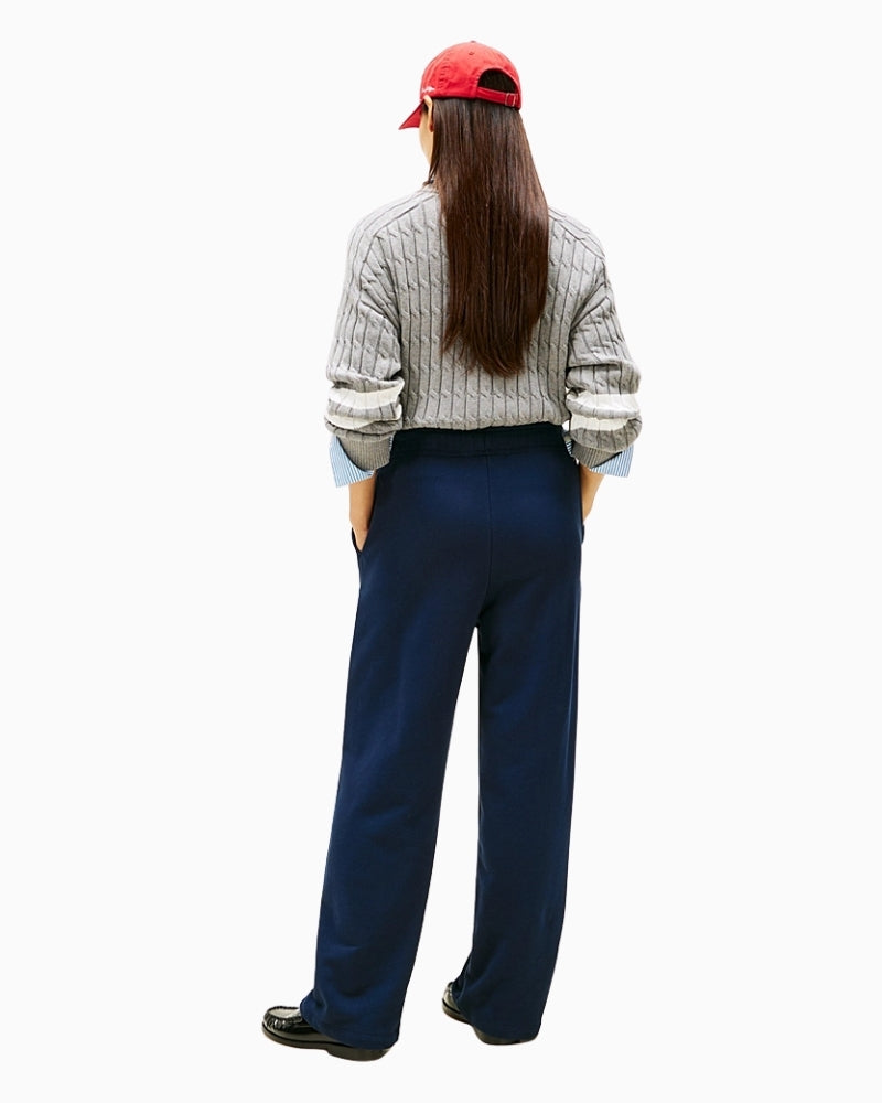 Back view of joggers with flag logo embroidery on pocket