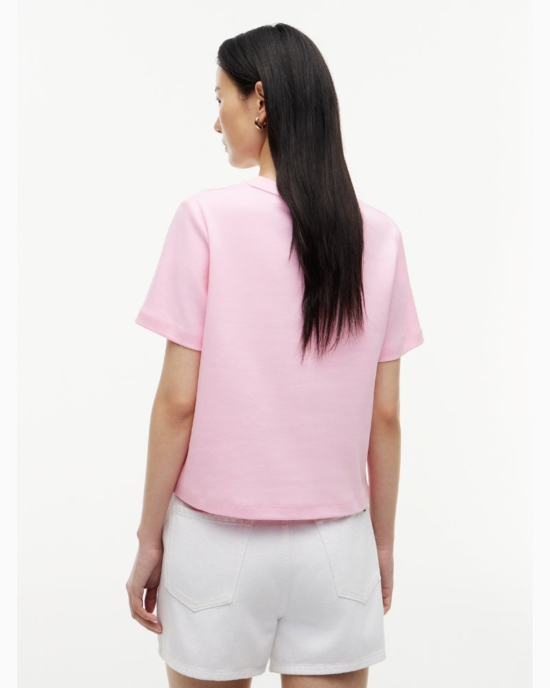 Tommy Hilfiger Interlock Boxy C-NK SS Tee in classic pink back view
