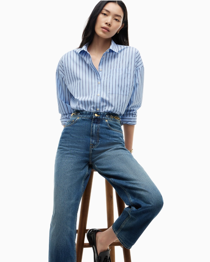 Tommy Hilfiger Jackie High Rise Tapered Jeans in Elan waist detail