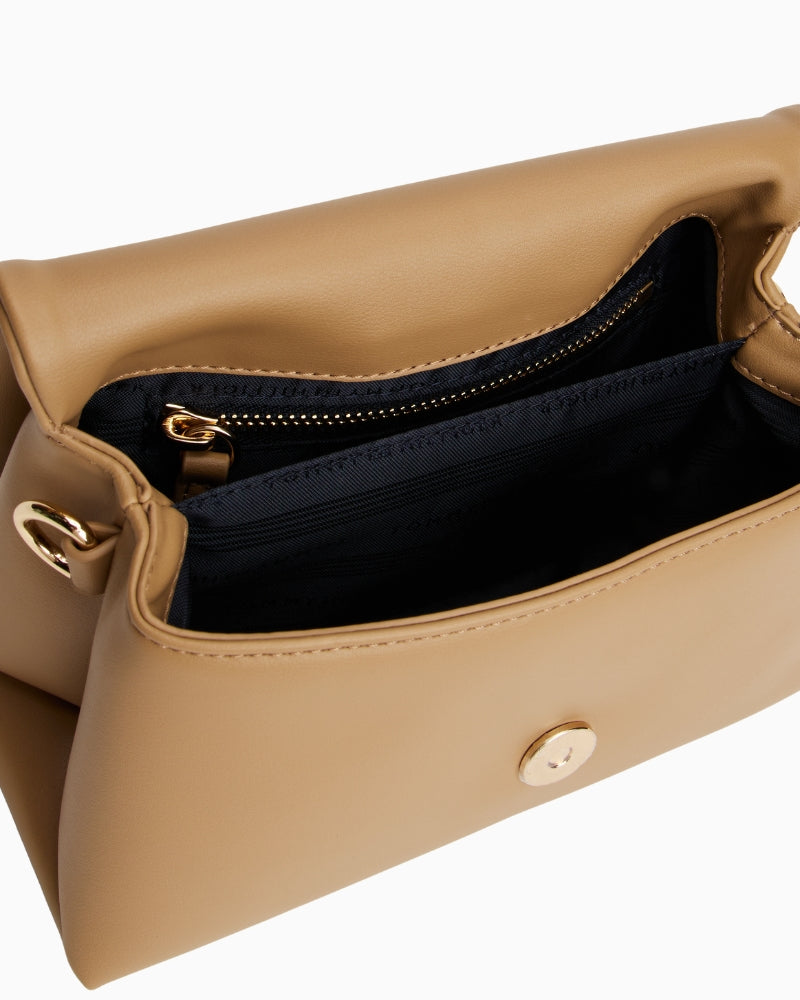 Top-down view of Tommy Hilfiger mini bag with zip closure