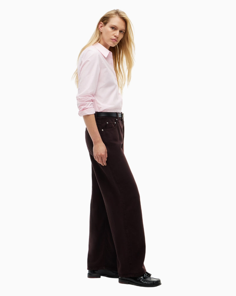 Tommy Hilfiger Mola Low Rise Wide Straight Trousers in Brown side view