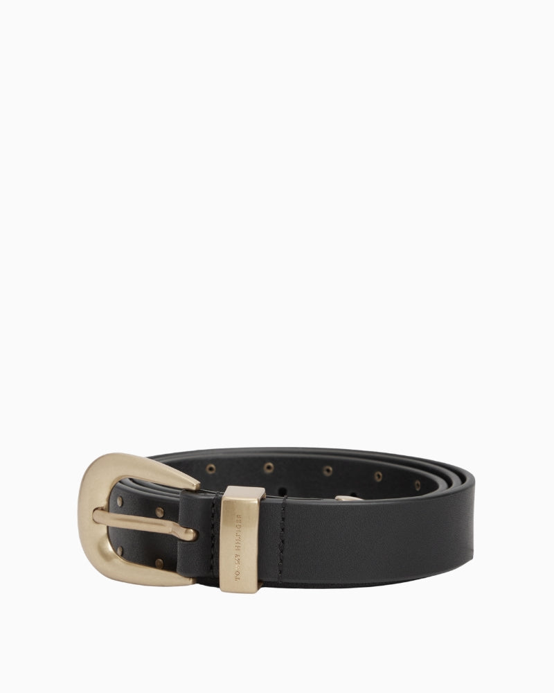 Tommy Hilfiger New West 2.5 Studs Belt in Black front view