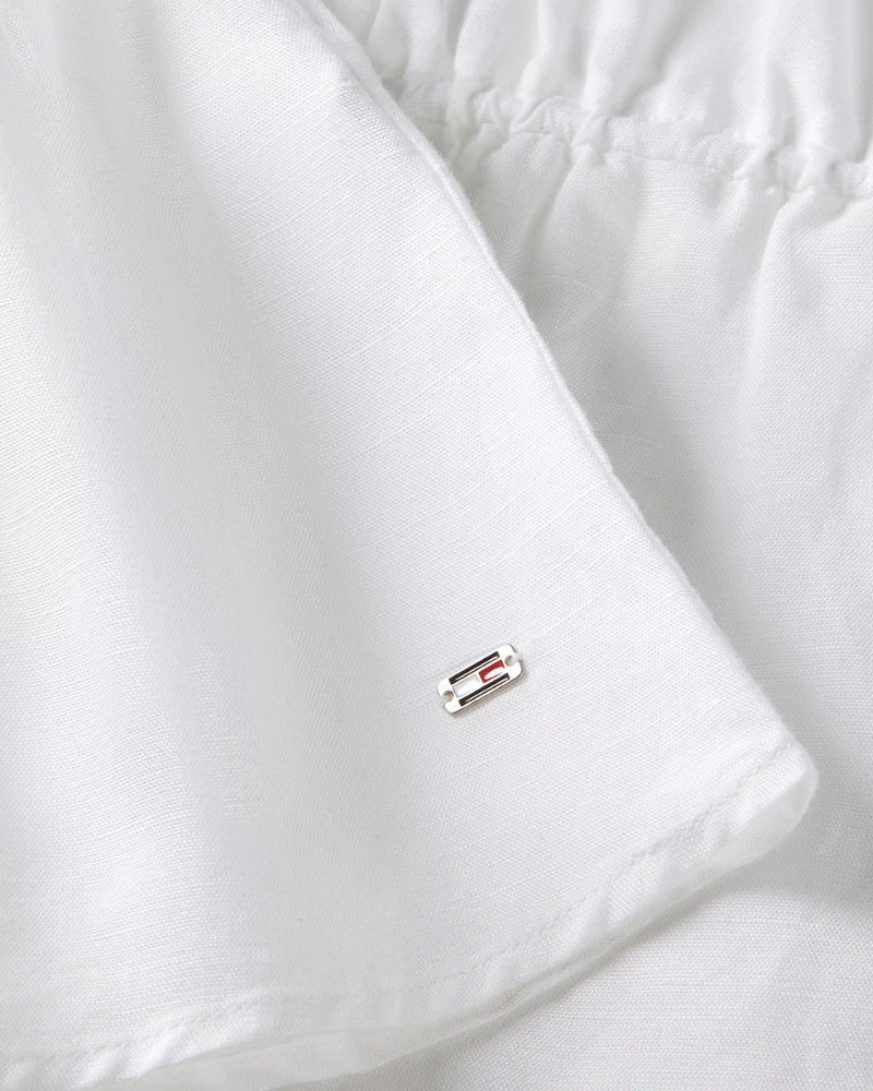 Tommy Hilfiger Regular Fit Sleeveless Smock Blouse in white logo detail