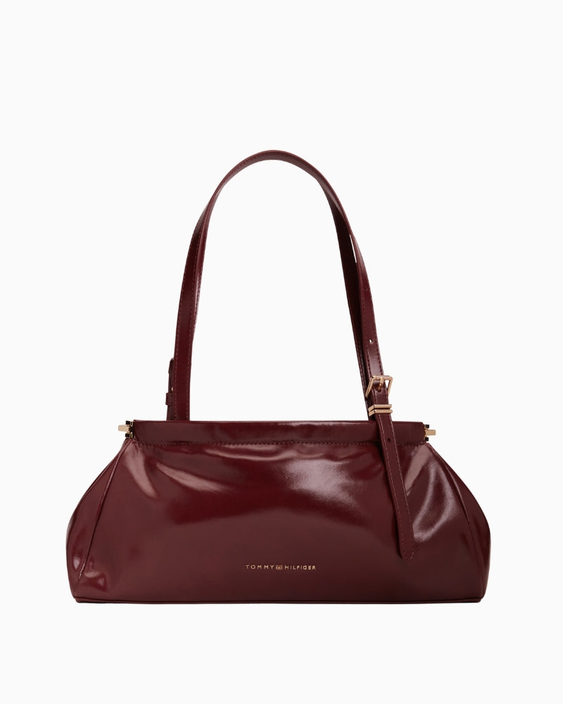 Tommy Hilfiger TH Modern Shoulder Bag in Burgundy front view