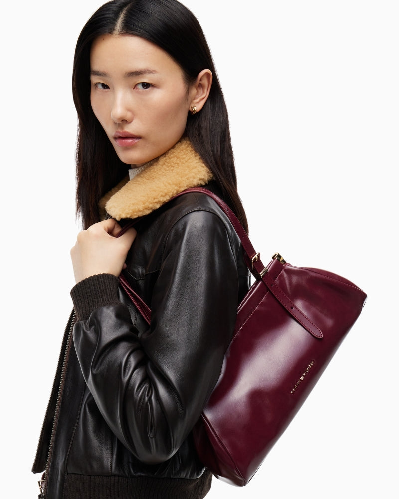 Tommy Hilfiger TH Modern Shoulder Bag in Burgundy styled view