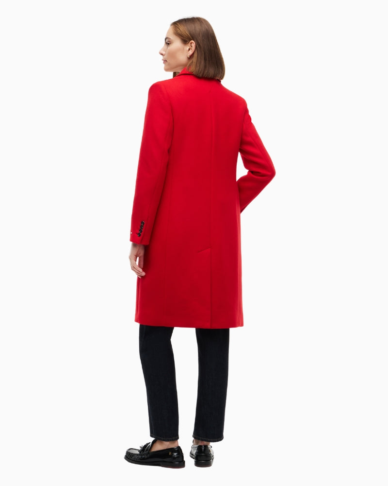 Tommy Hilfiger Wool Classic SB Coat in Red back view