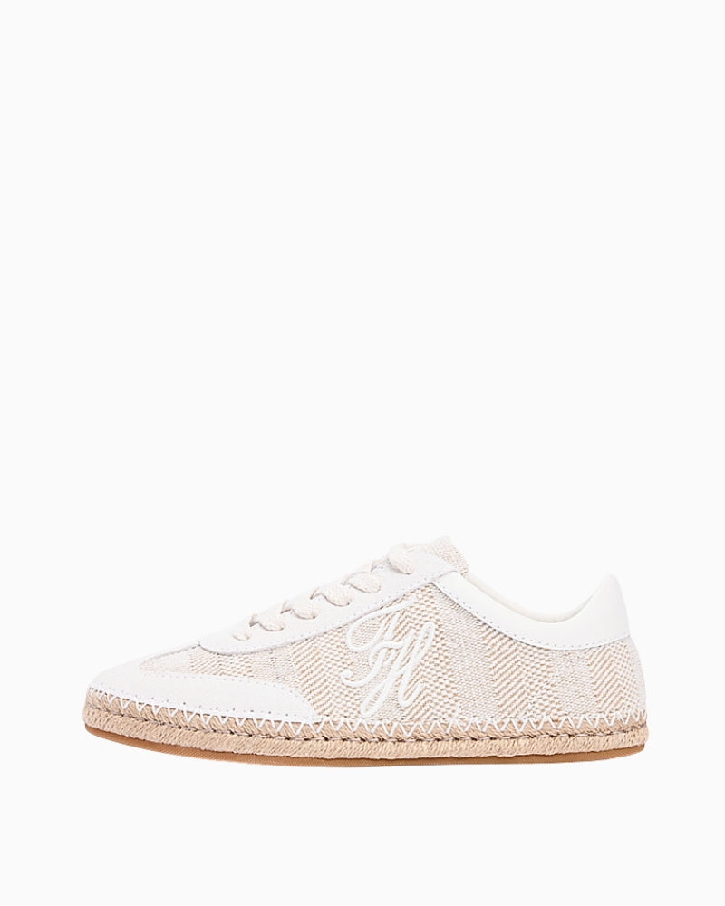 Tommy Hilfiger rope trainers natural side logo detail 1