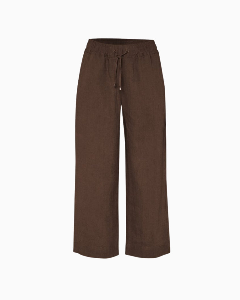 Toni Pia Wide Leg 3/4 pants brown front view