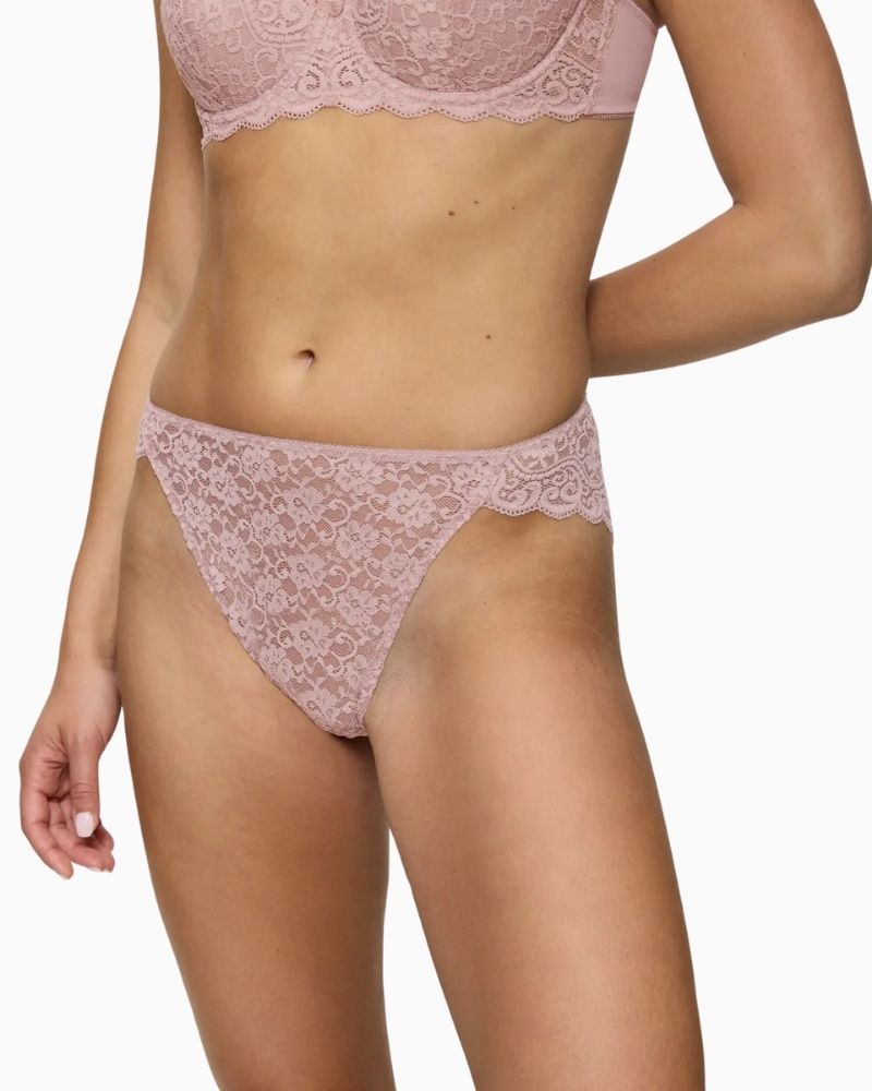 Triumph Amourette High Leg Tai Brief in Mauve Rose with soft microfibre fabric