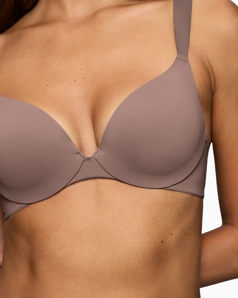 Close-up of Triumph Amourette lace bra showing rose detail on cradle