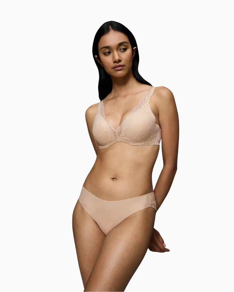 Triumph Body Make-Up Illusion Lace bra in nude beige with lace detail