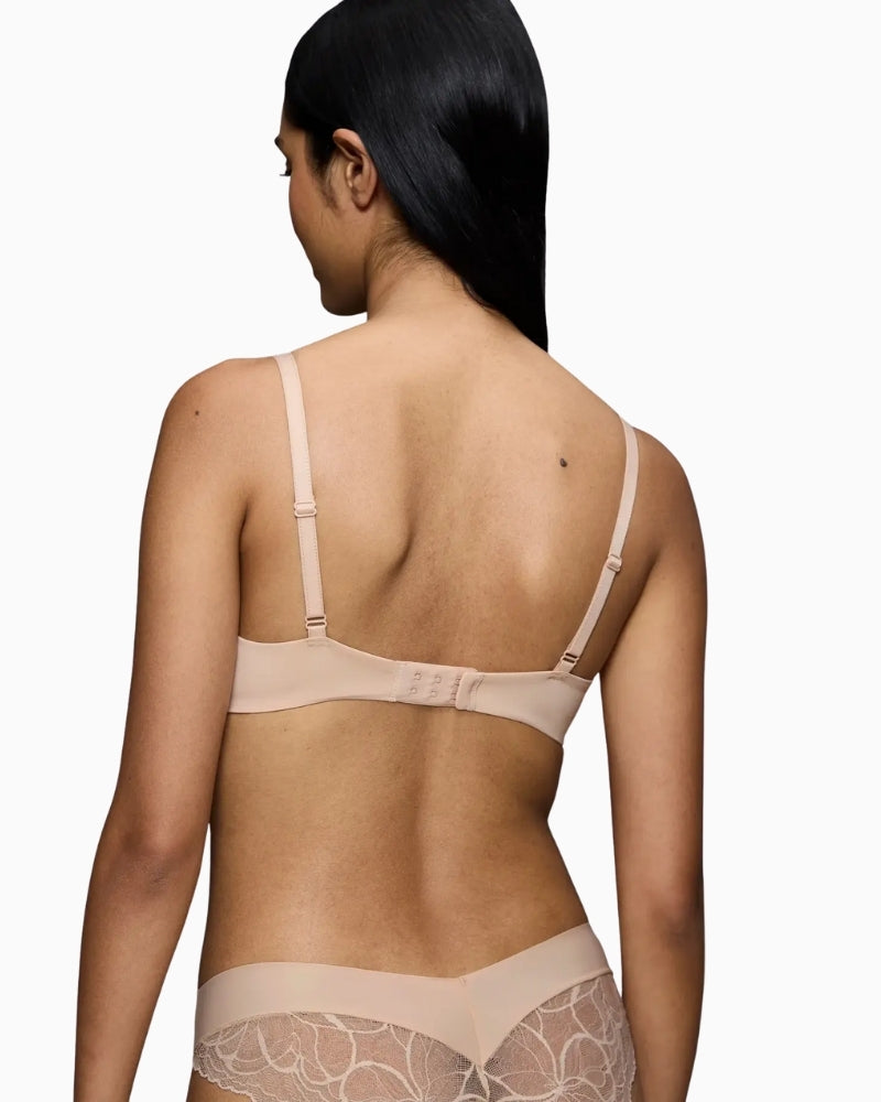 Back view of Triumph bra in nude beige with smooth microfibre finish