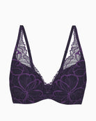 Triumph padded bra with lace and microfibre in nude, featuring soft foam cups and deep neckline