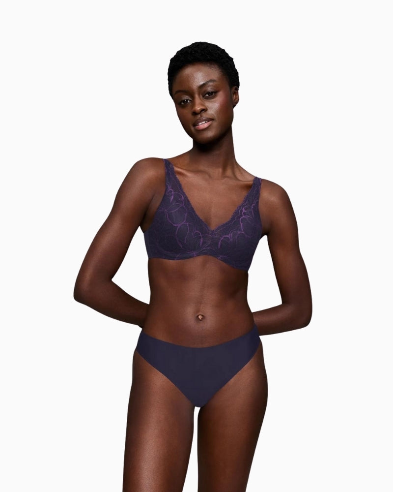 Triumph high-leg tai briefs in nude with smooth lace and soft microfibre fabric