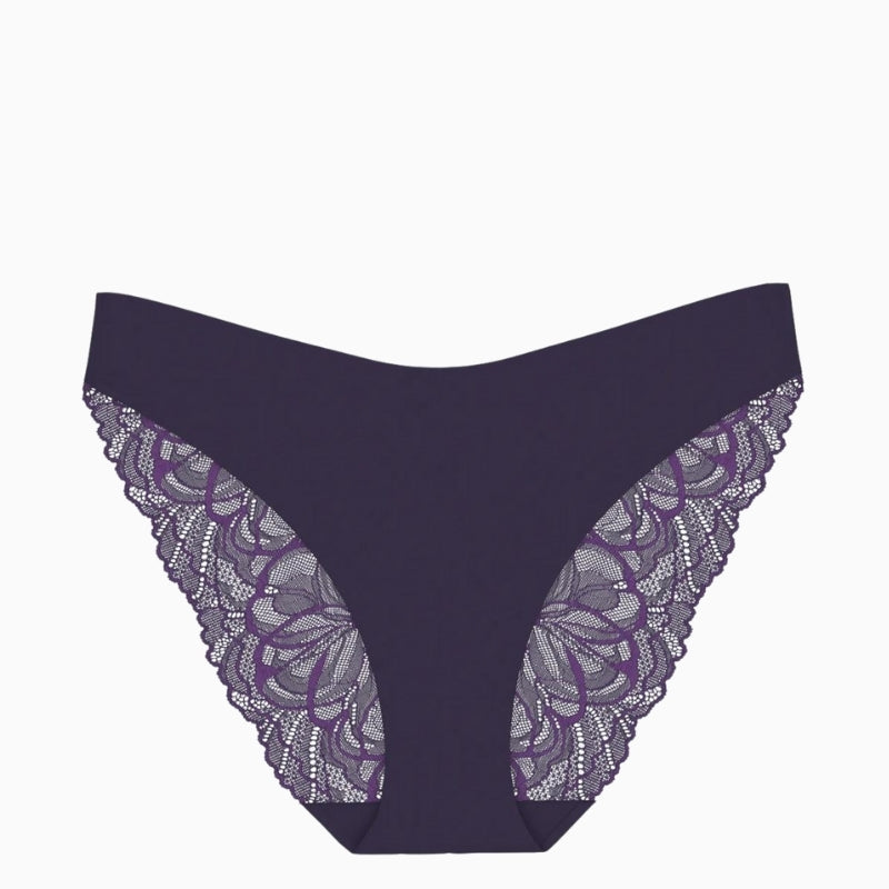 Flat lay of Triumph nude microfibre briefs with high-leg cut and bonded finish