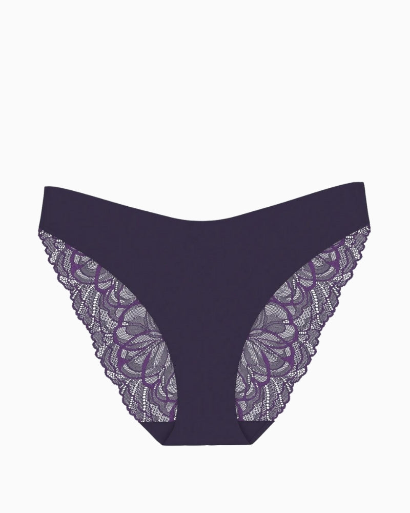 Flat lay of Triumph nude microfibre briefs with high-leg cut and bonded finish