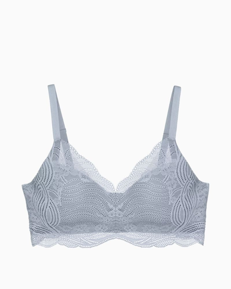 Triumph Lift Smart Push-Up Bra in Eggshell Blue with recycled stretch lace