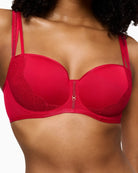 Close-up of lace cups with Lurex shimmer on Triumph Moonlight Kiss bra