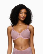 Triumph Signature Sheer minimiser bra with lace detail and moulded cups
