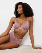 Triumph Signature Sheer minimiser bra with lace detail and moulded cups