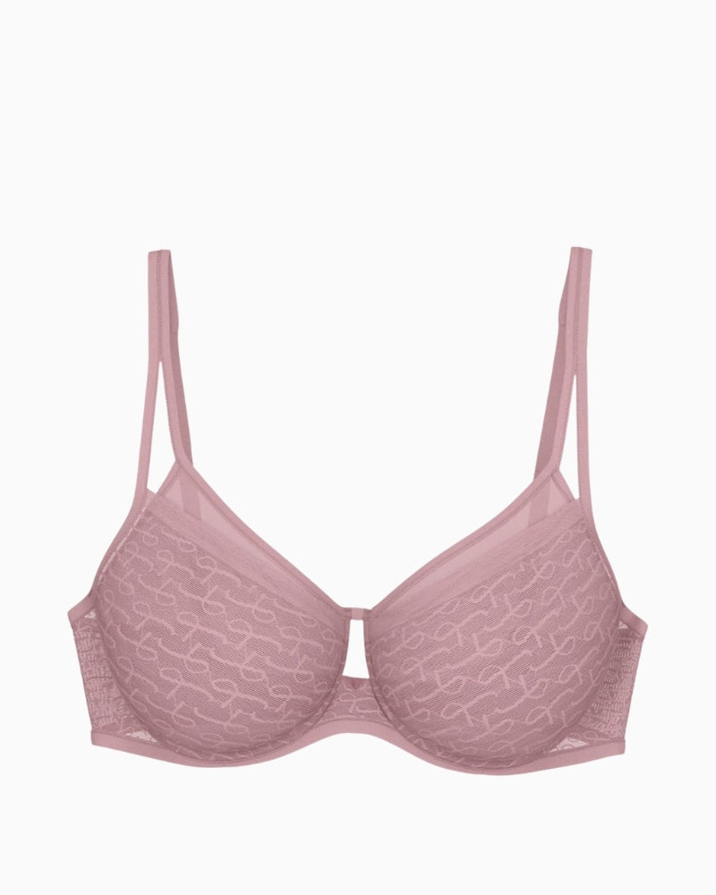 Triumph Signature Sheer minimiser bra with lace detail and moulded cups