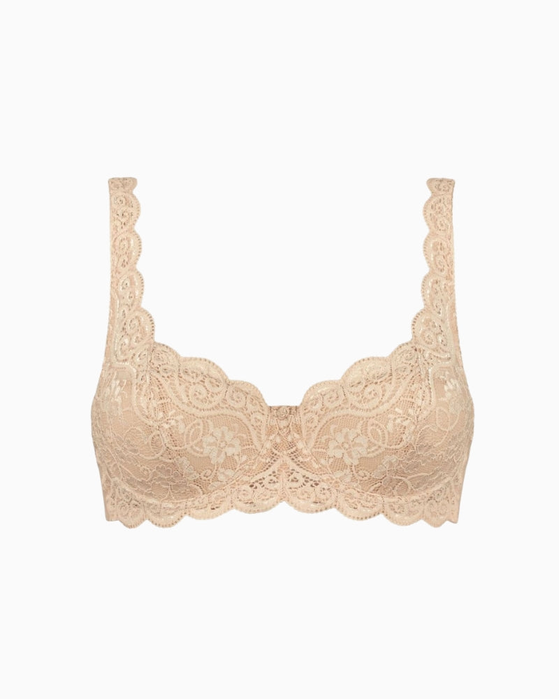 Triumph Amourette Bra in nude embroidery detail
