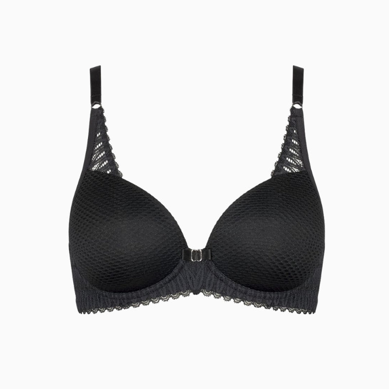Triumph Aura Spotlight Wired Padding Bra in black cup detail