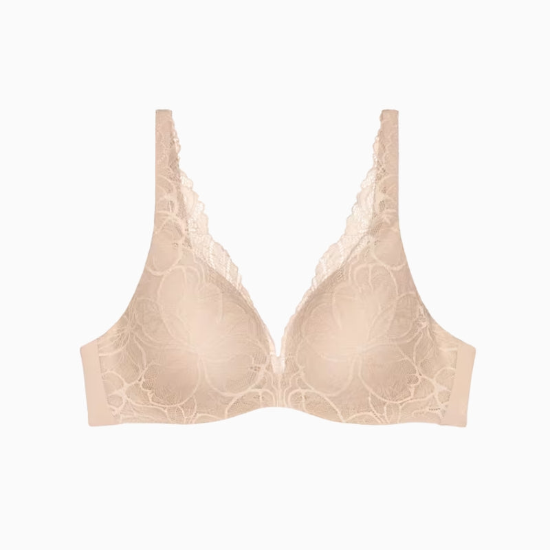 Triumph Body Make-Up Illusion Lace Bra in Nude Beige front view