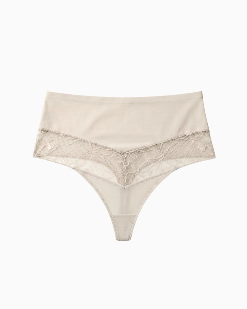 Triumph Comfort Contour Highwaist String nude front view lace detail